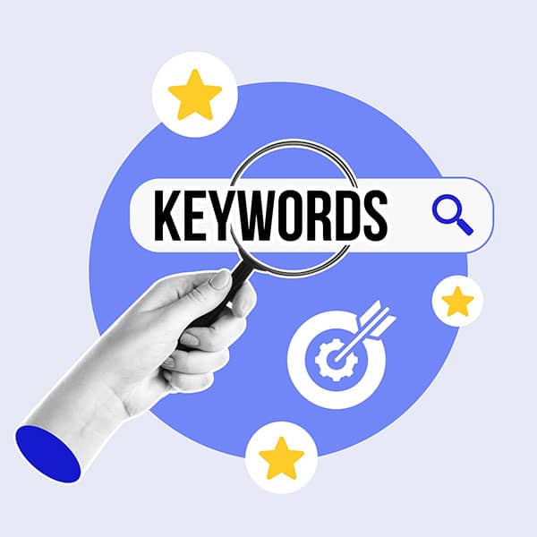 Illustration showing keyword research for PPC advertising