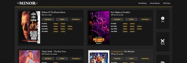 movie theater website design services