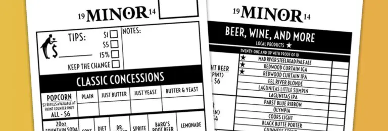 restaurant menu design for movie theater