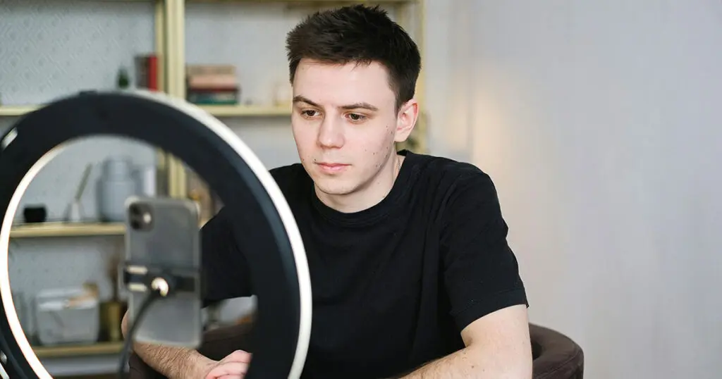 freelancer recording a video