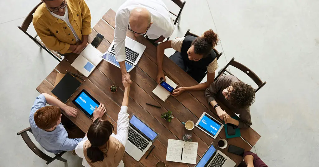 group of freelancers working remotely